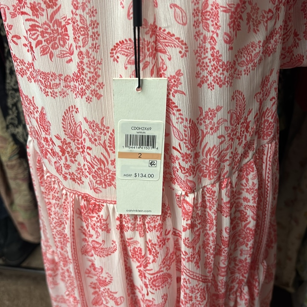 Calvin Klein red and White Midi Dress - Picture 5 of 6